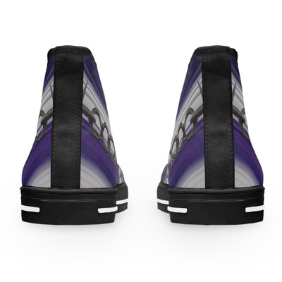 Women's High-Top Sneakers, Vivid Creations Designer Shoes Graphic Skull Design