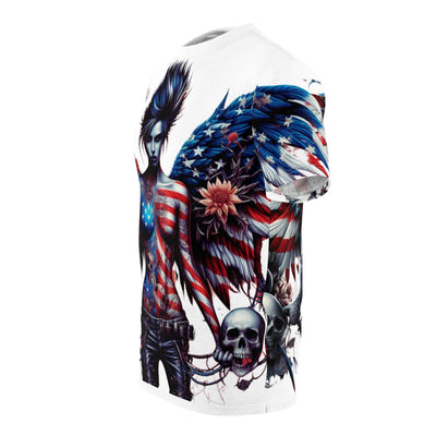 American Flag T-shirt, W/ Winged Female Silhouette