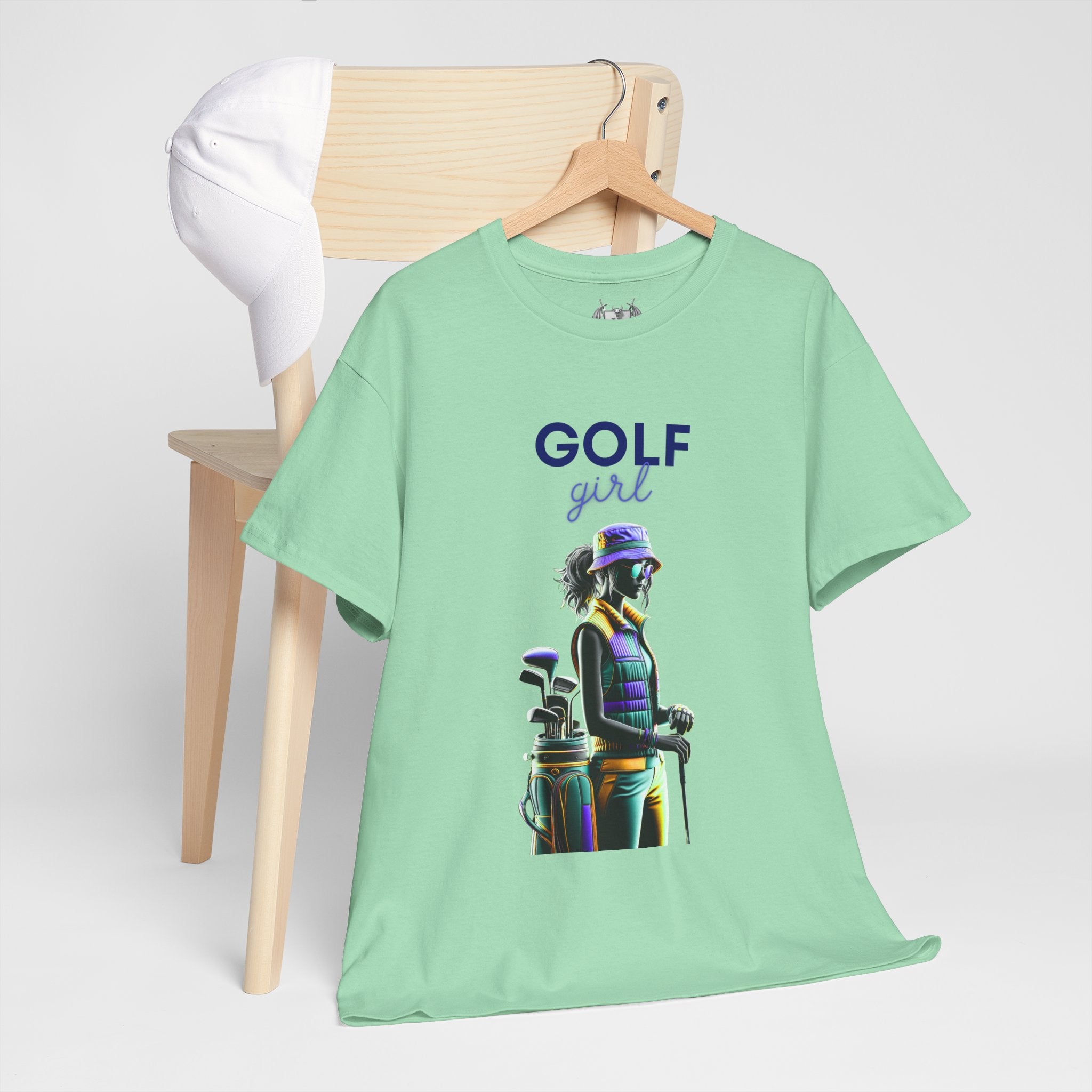 Golf Enthusiast Unisex Heavy Cotton Tee - Vibrant Golfer Design