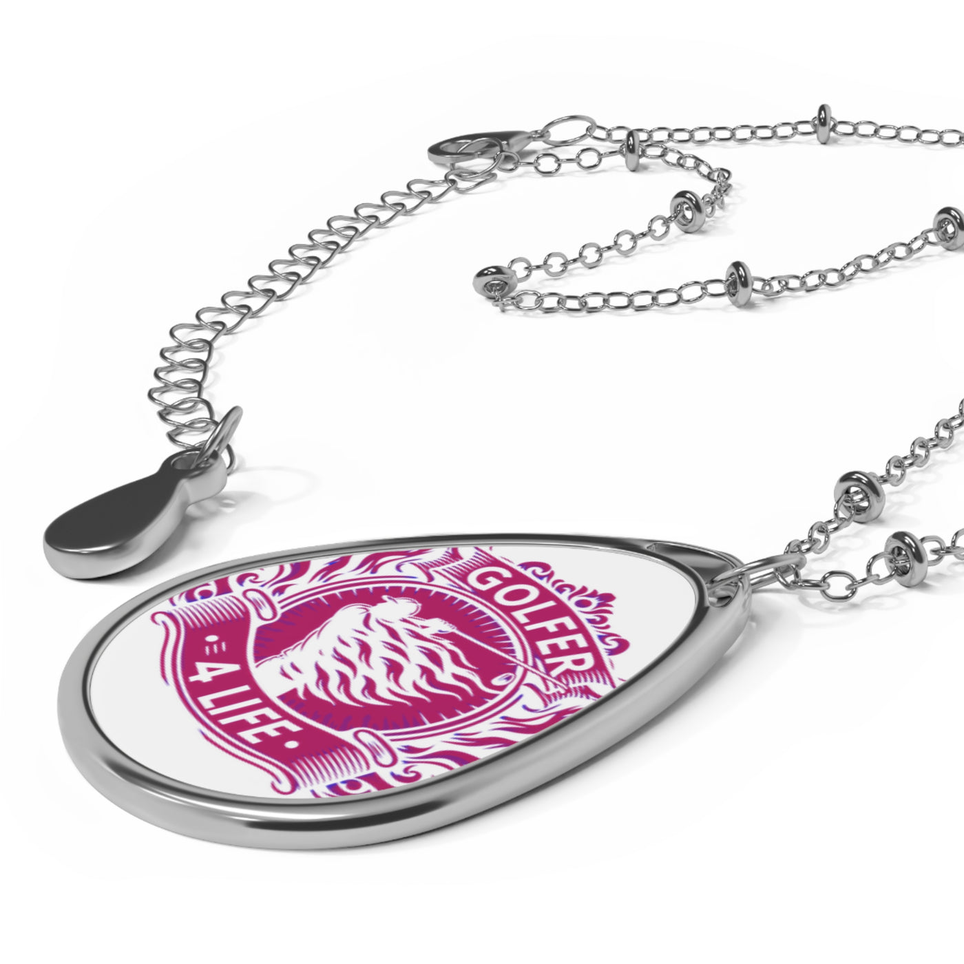 Golfer 4 Life Oval Necklace, Great Golf Gift