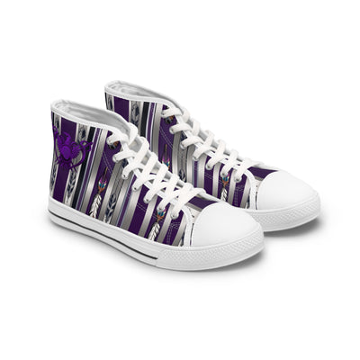 Stylish Women's High Top Sneakers with Unique Striped Design