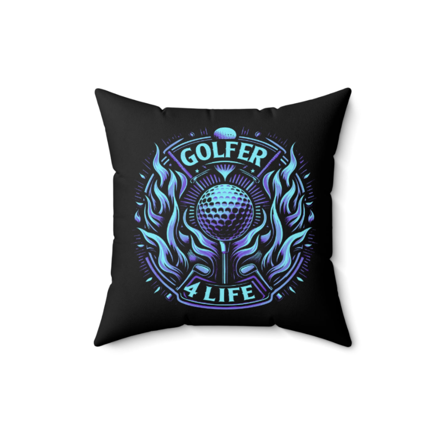 005, Polyester Square Golf Pillow, Golfer 4 Life Pillow, Great Golf Gift