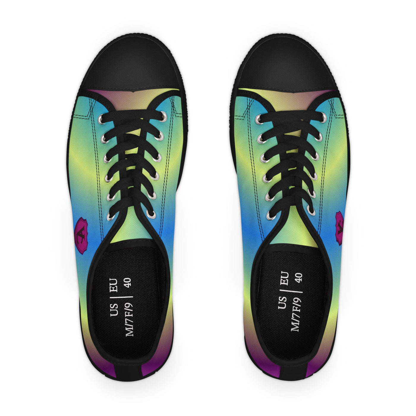 Vibrant Women's Low Top Sneakers - Rainbow Gradient Design