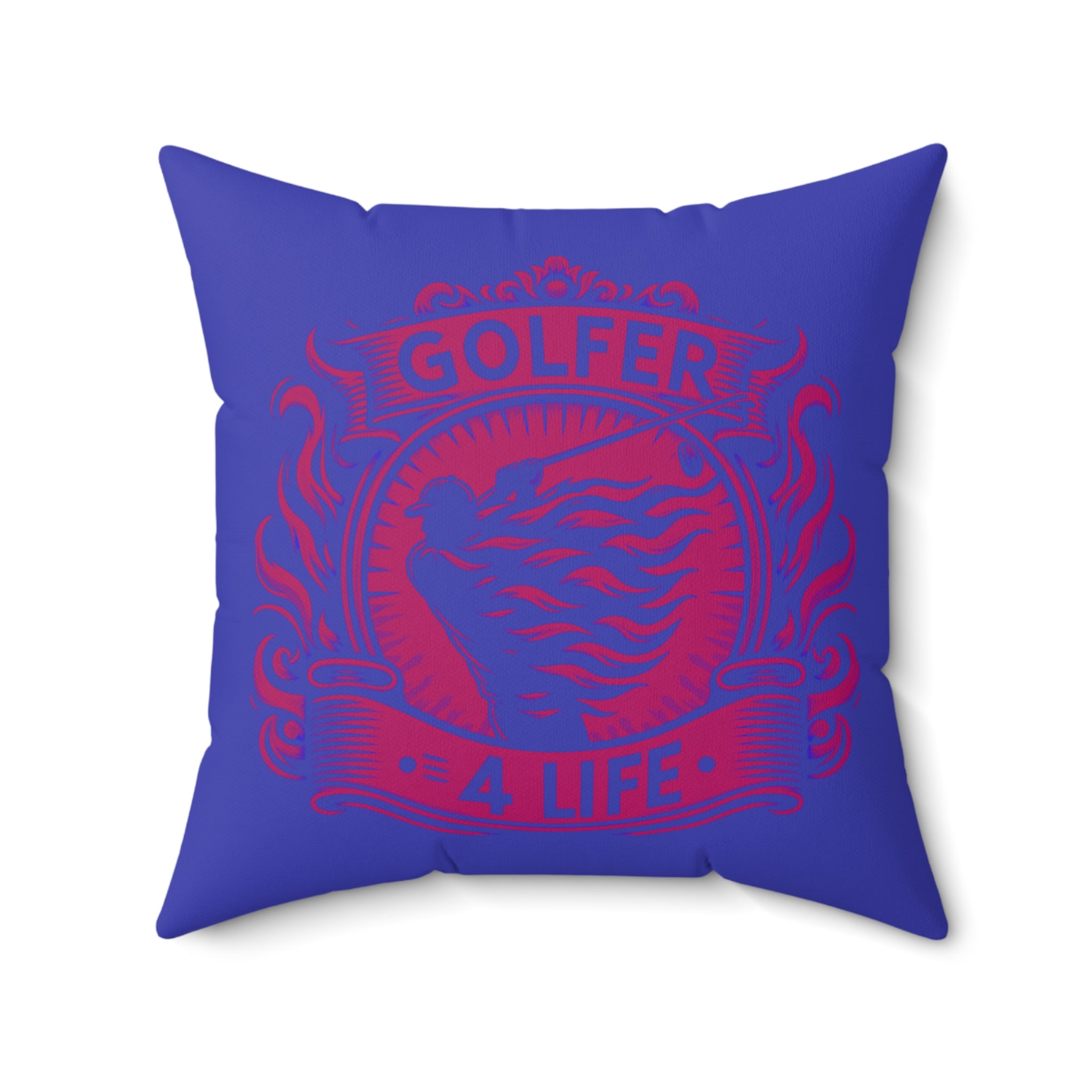 008, Polyester Square Golf Pillow, Golfer 4 Life Pillow, Great Golf Gift