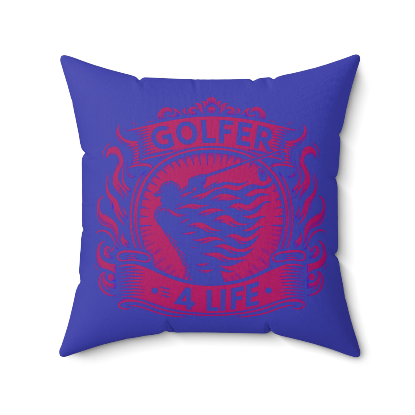 008, Polyester Square Golf Pillow, Golfer 4 Life Pillow, Great Golf Gift