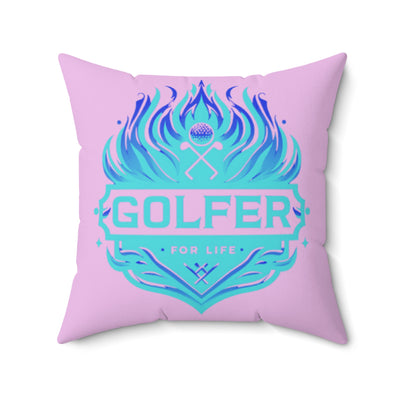 007, Polyester Square Golf Pillow, Golfer 4 Life Pillow, Great Golf Gift