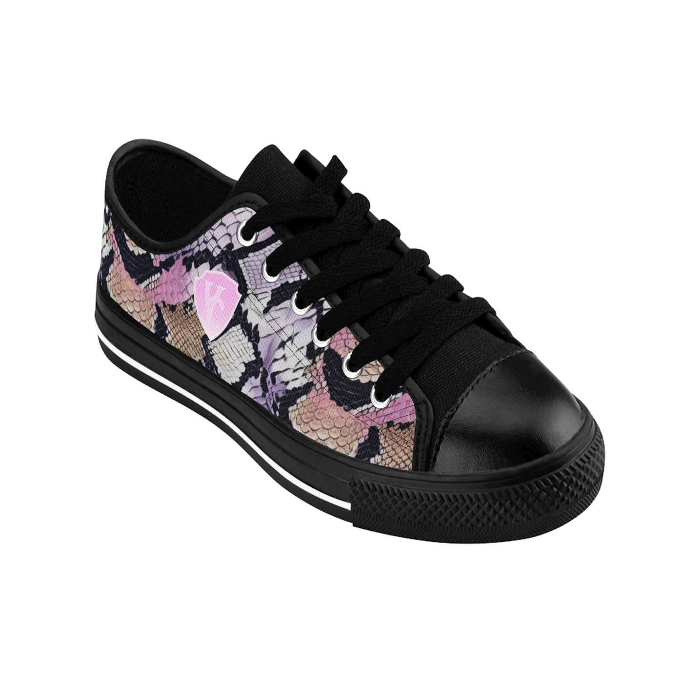 Stylish Women's V.C. Sneakers with Snakeskin Print - Perfect for Casual Outfits