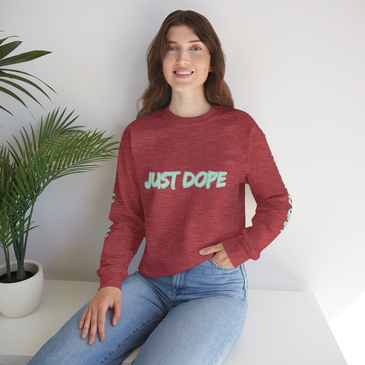 Just Dope Crewneck Sweatshirt, Vivid Creations Pull-Over Sweatshirt