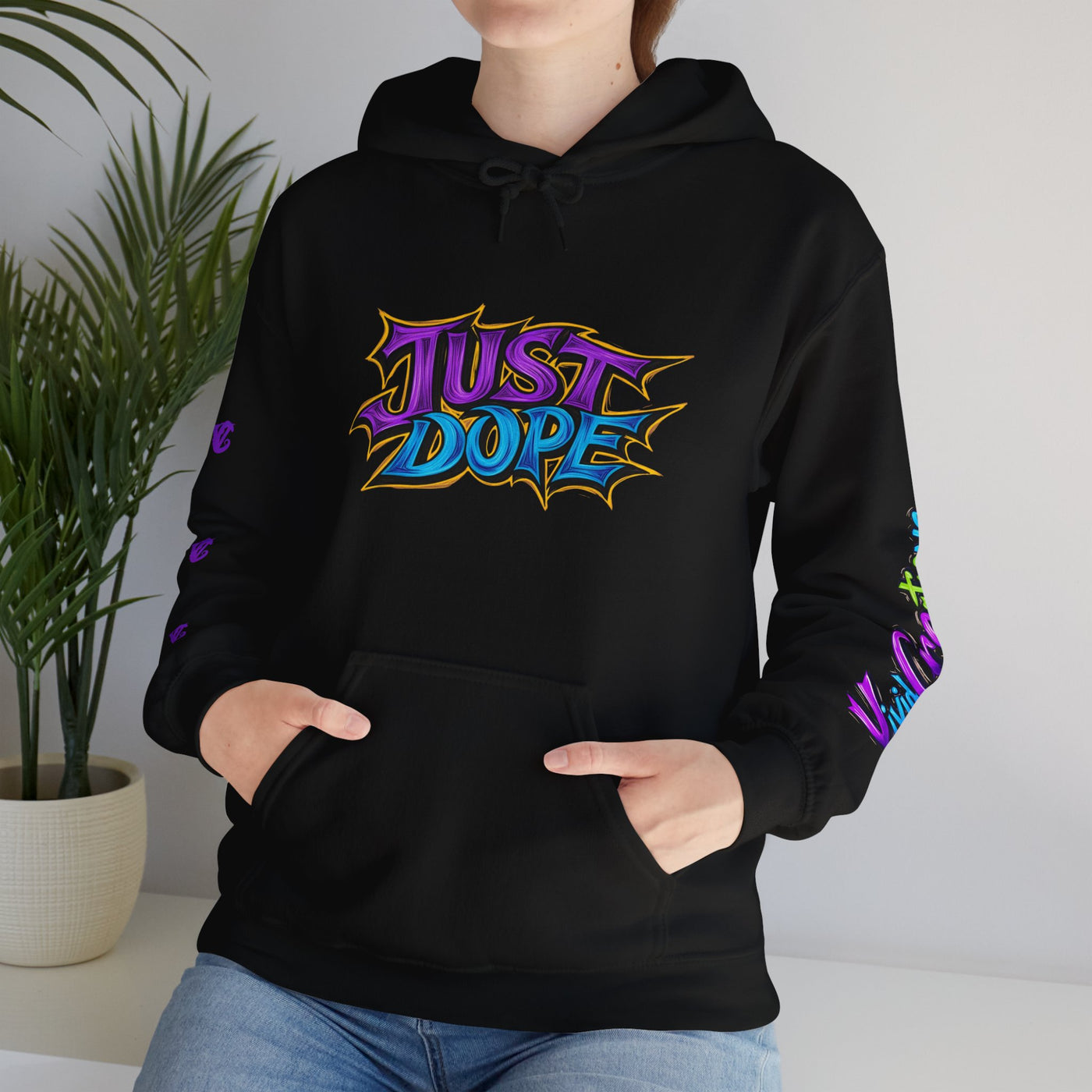 Just Dope Unisex Hooded Sweatshirt, Vivid Creations Graphic Sweatshirt, Best Hoodie for Men & Women