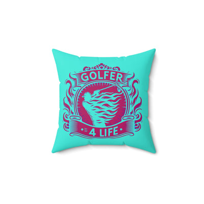 001, Polyester Square Pillow, Golfer 4 Life Pillow