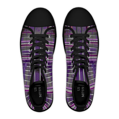 Women's High Top Sneakers - Stylish Purple Stripes Design