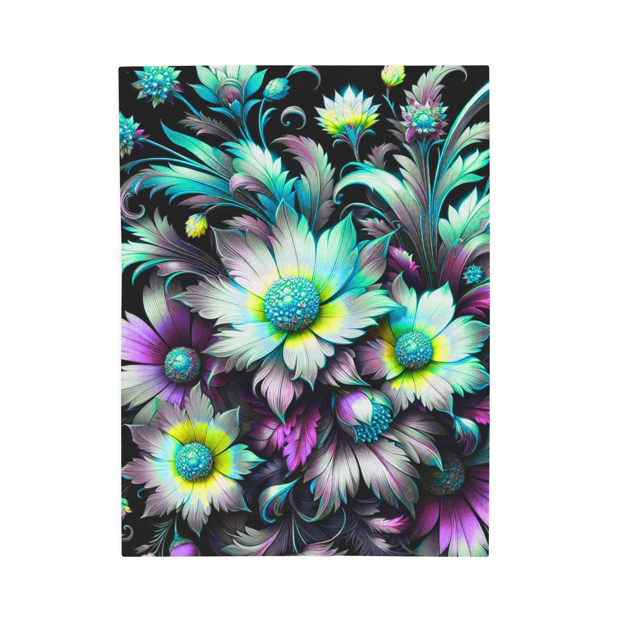 Floral Velvet Plush Blanket - Cozy Home Decor for Relaxation