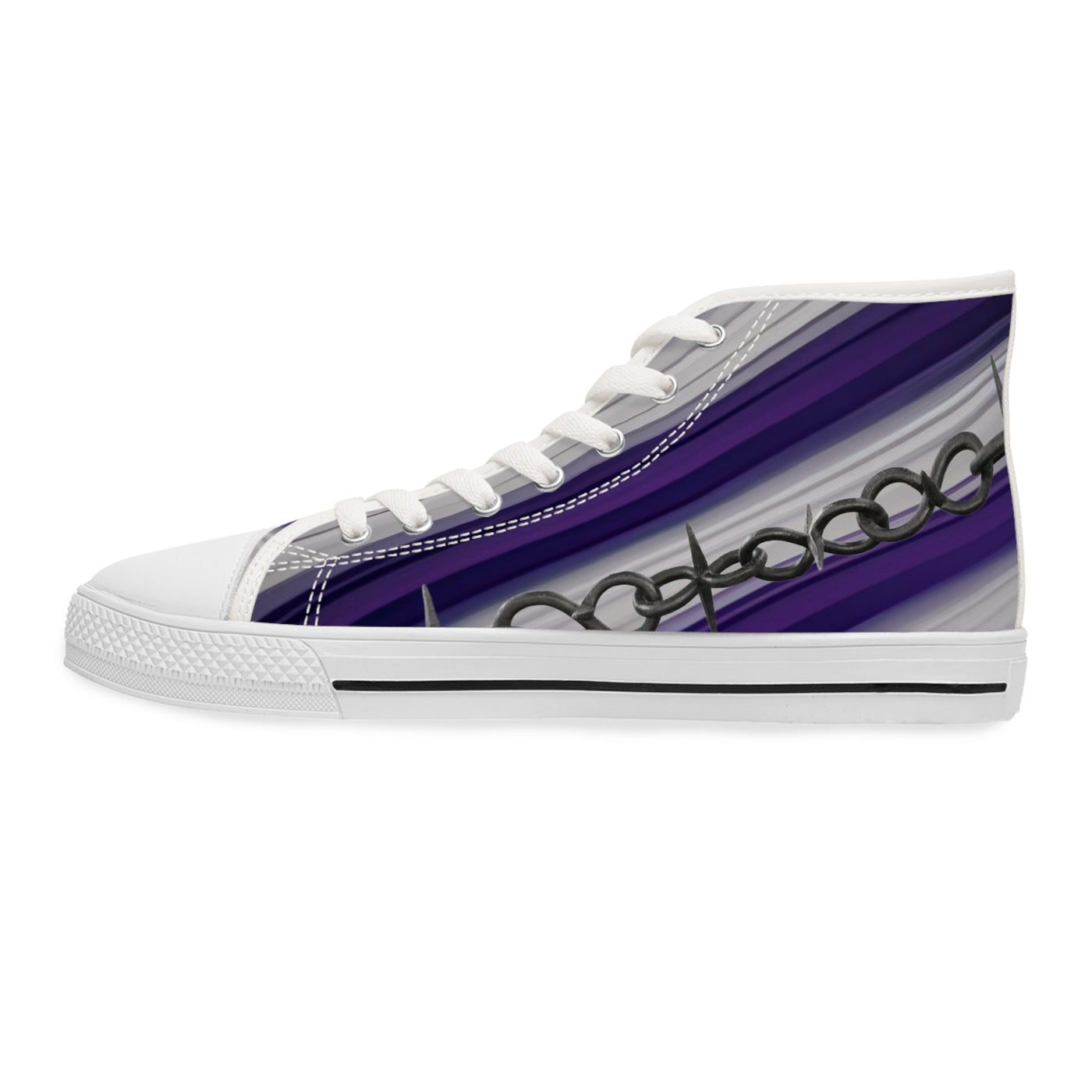 Women's High-Top Sneakers, Vivid Creations Designer Shoes Graphic Skull Design