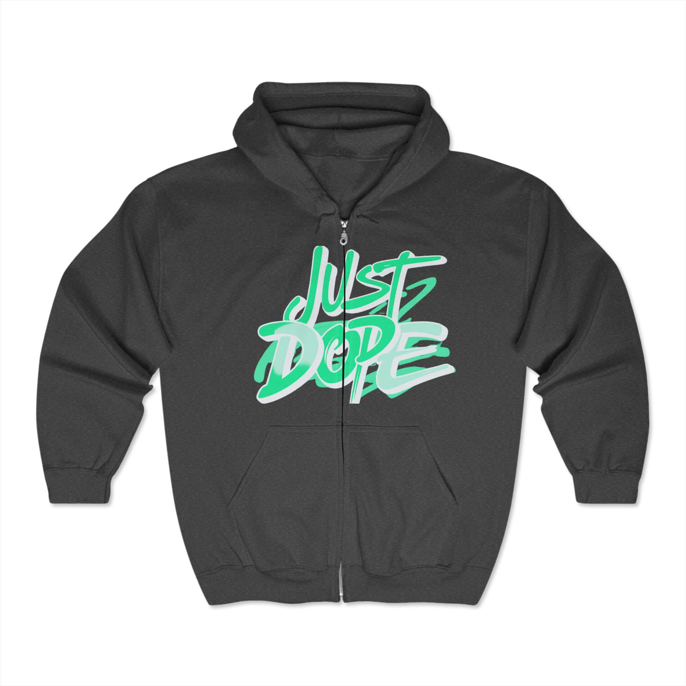 Just Dope Unisex Heavy Full Zip Hooded Sweatshirt, Vivid Creations Graphic Hoodie