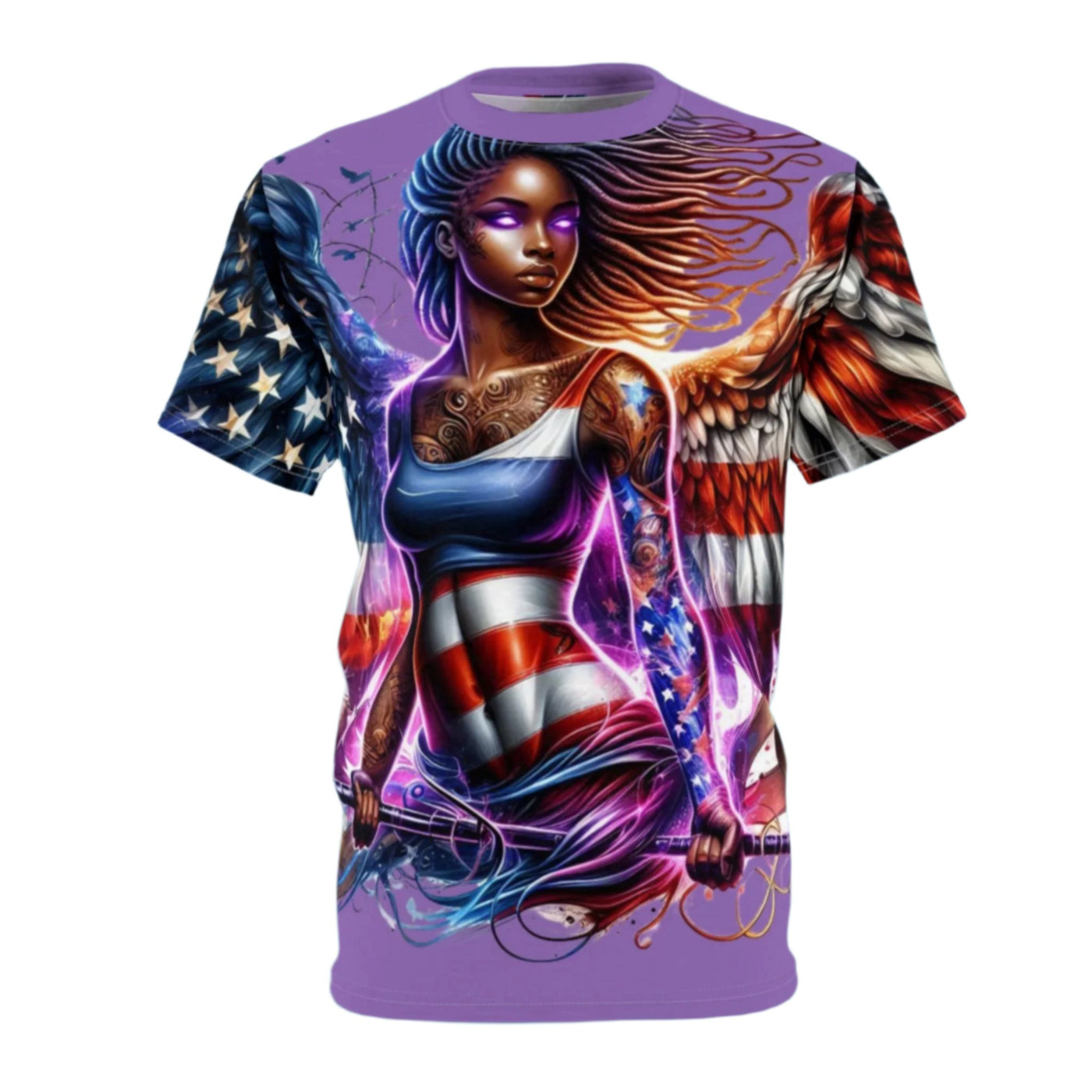 American Flag W/ Winged Female Silhouette's T-shirt