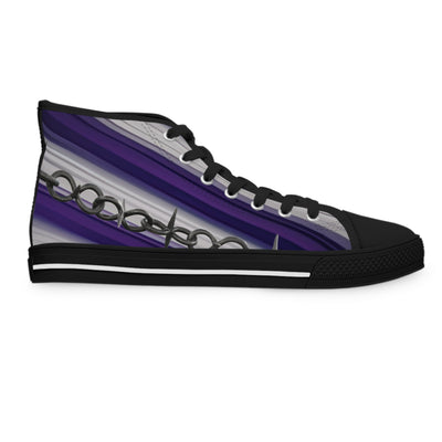 Women's High-Top Sneakers, Vivid Creations Designer Shoes Graphic Skull Design