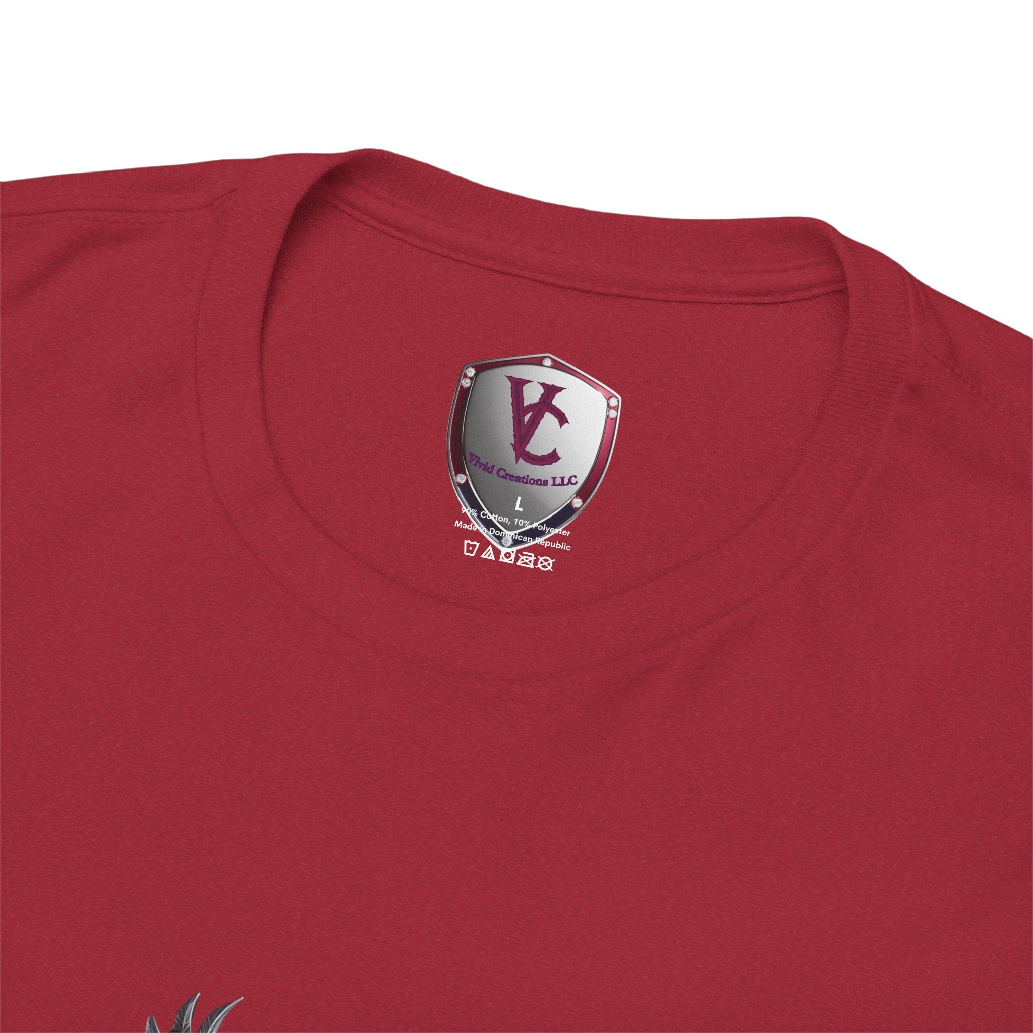 Unisex Heavy Cotton Tee with Shield Design - Bold Streetwear Style