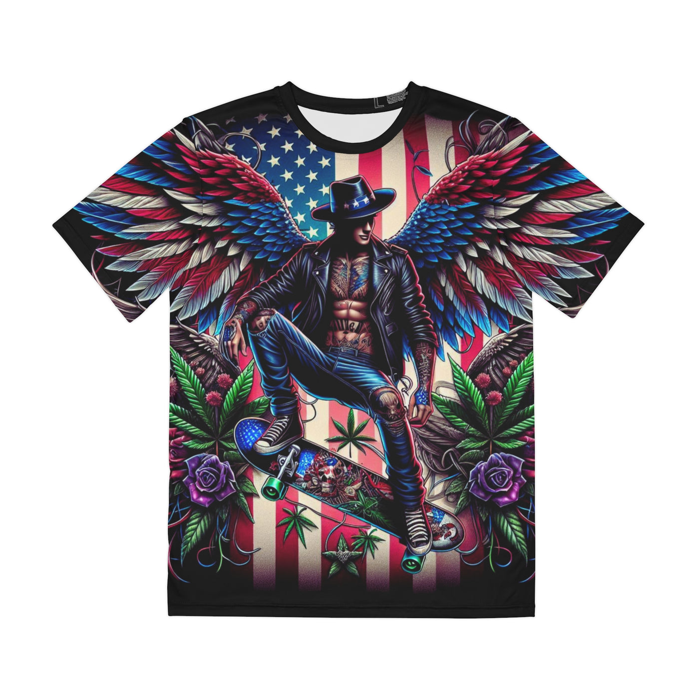 Skateboarding American Flag T-shirt