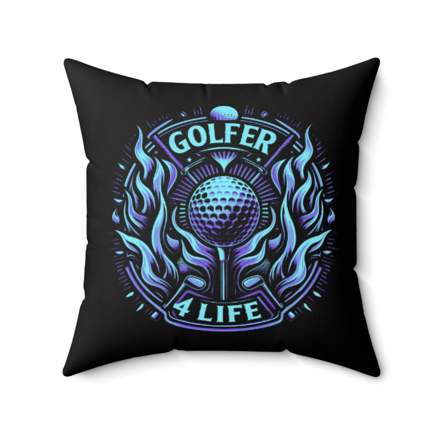 005, Polyester Square Golf Pillow, Golfer 4 Life Pillow, Great Golf Gift