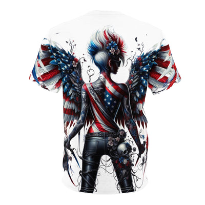 American Flag T-shirt, W/ Winged Female Silhouette