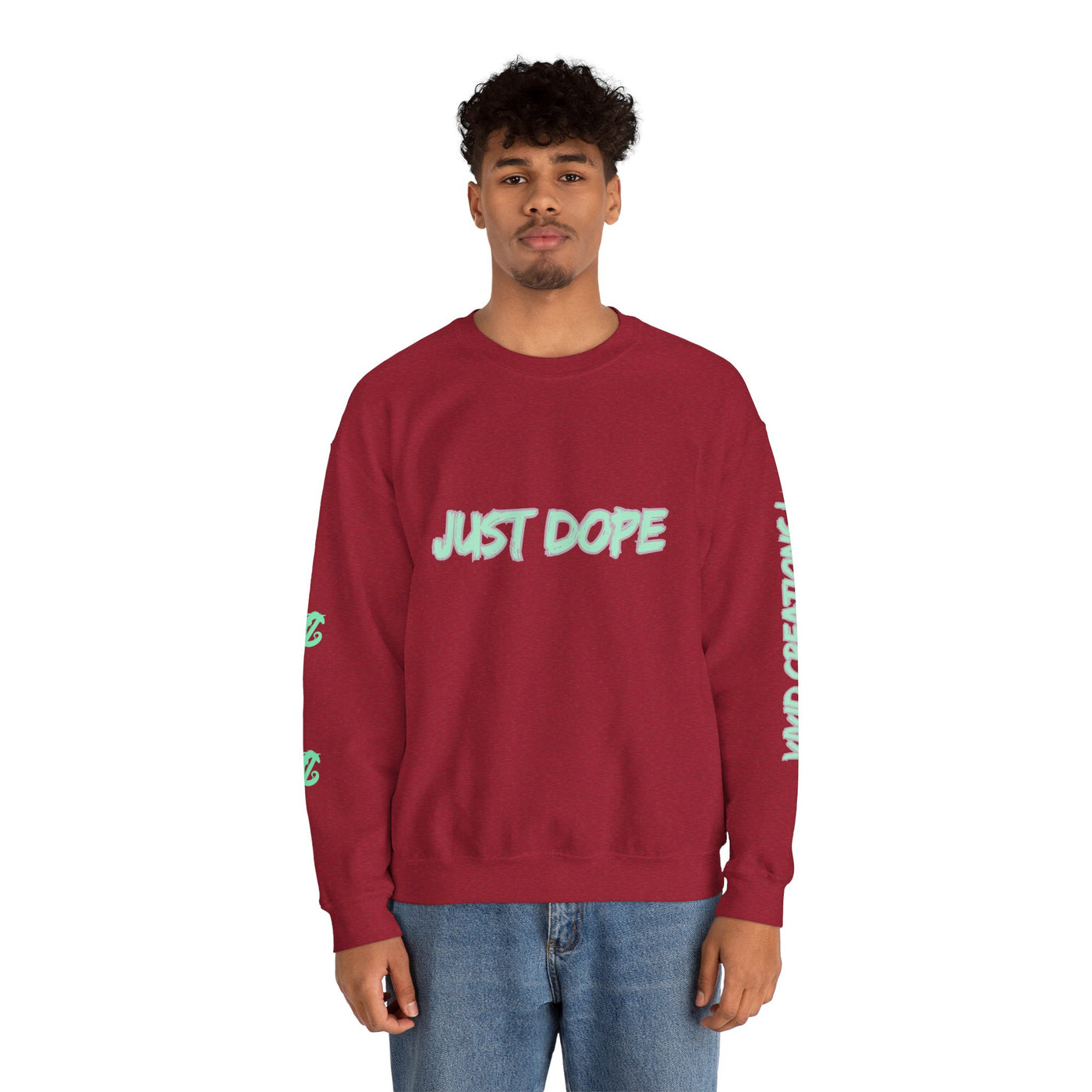 Just Dope Crewneck Sweatshirt, Vivid Creations Pull-Over Sweatshirt