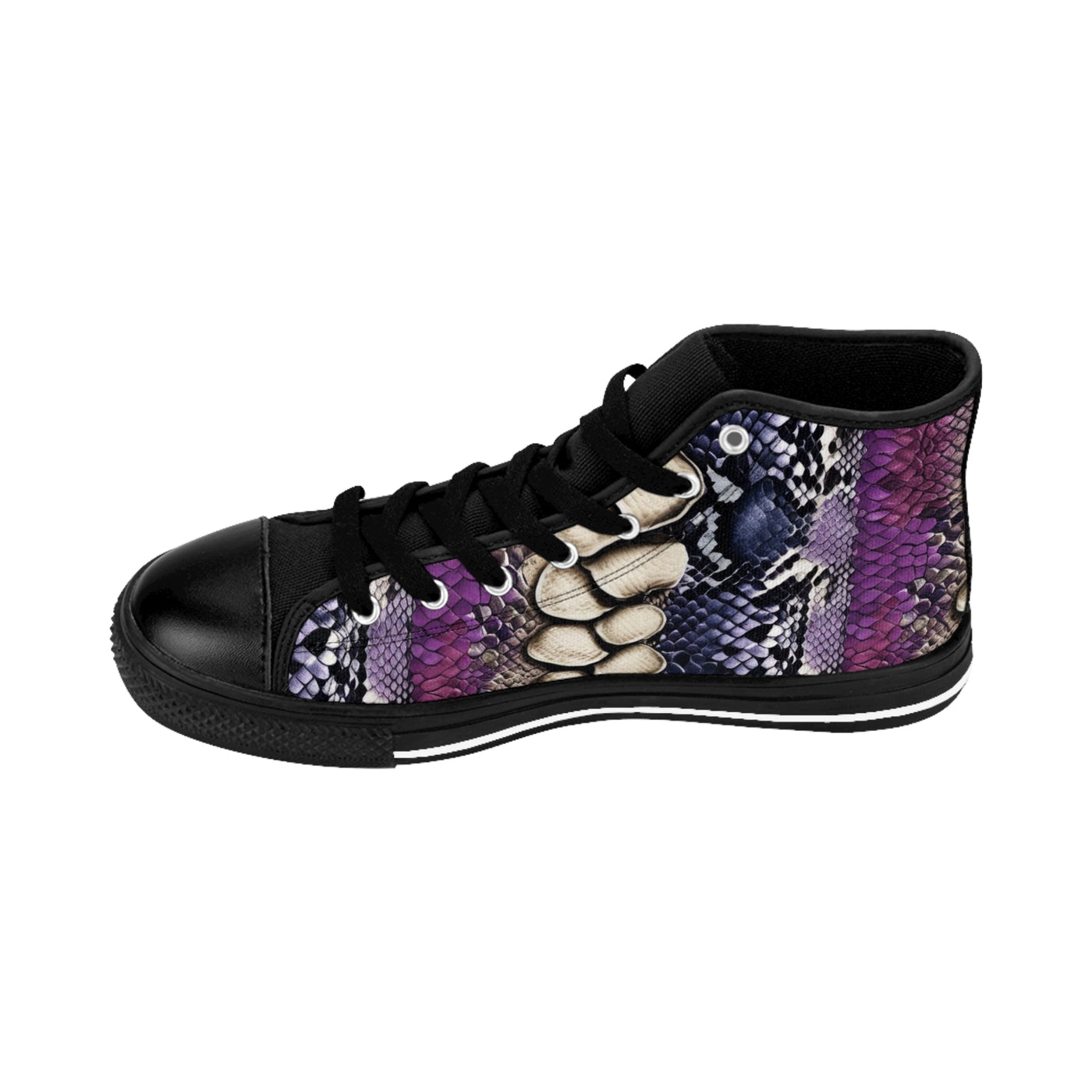 Stylish Women's Classic Sneakers - Trendy Snake Print High Tops