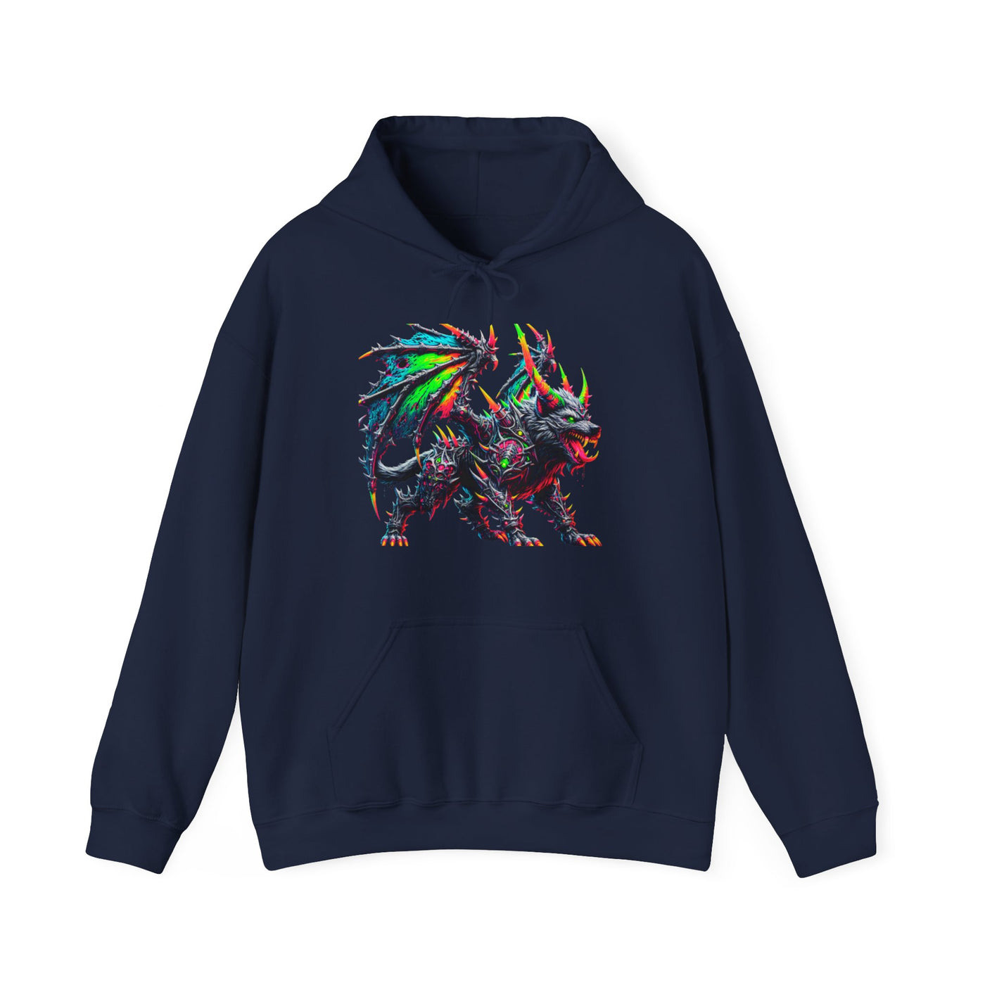 Men's Halloween Neon Wolf Hoodie Sweatshirt