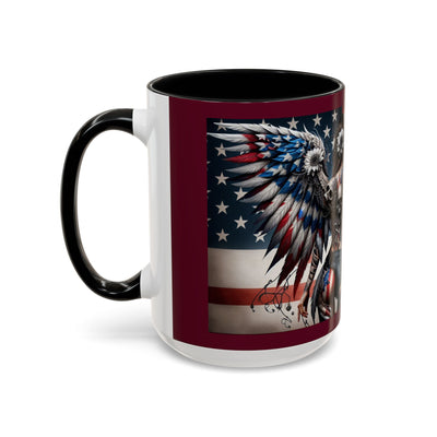 American Flag Coffee Mug (11, 15oz), W/ Winged Silhouettes