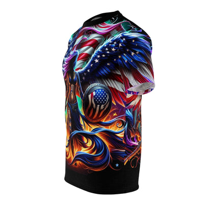 American Flag W/ Winged Female Silhouette T-shirt