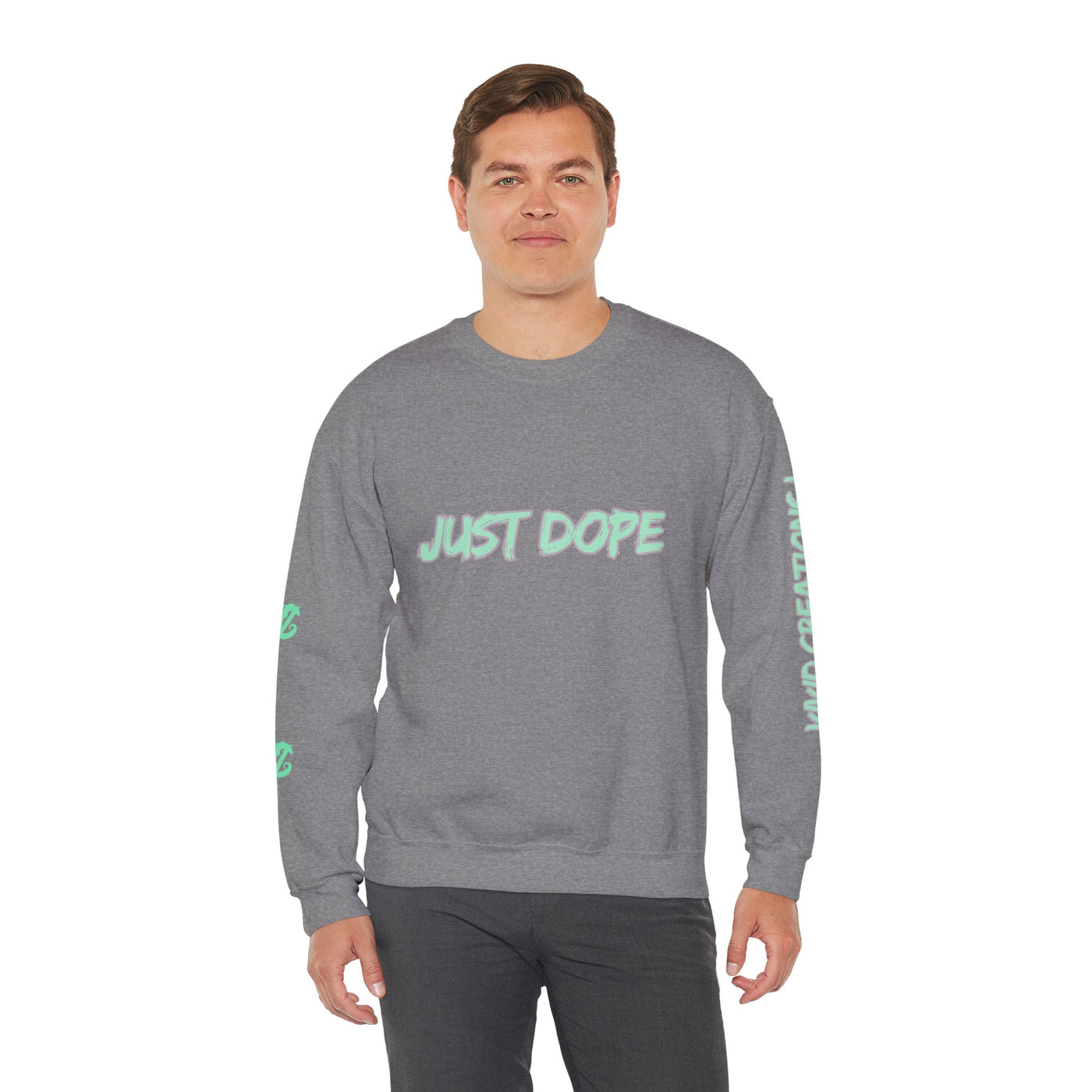 Just Dope Crewneck Sweatshirt, Vivid Creations Pull-Over Sweatshirt