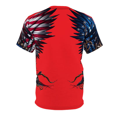 American Flag W/ Winged Male & Female Silhouette T-shirt