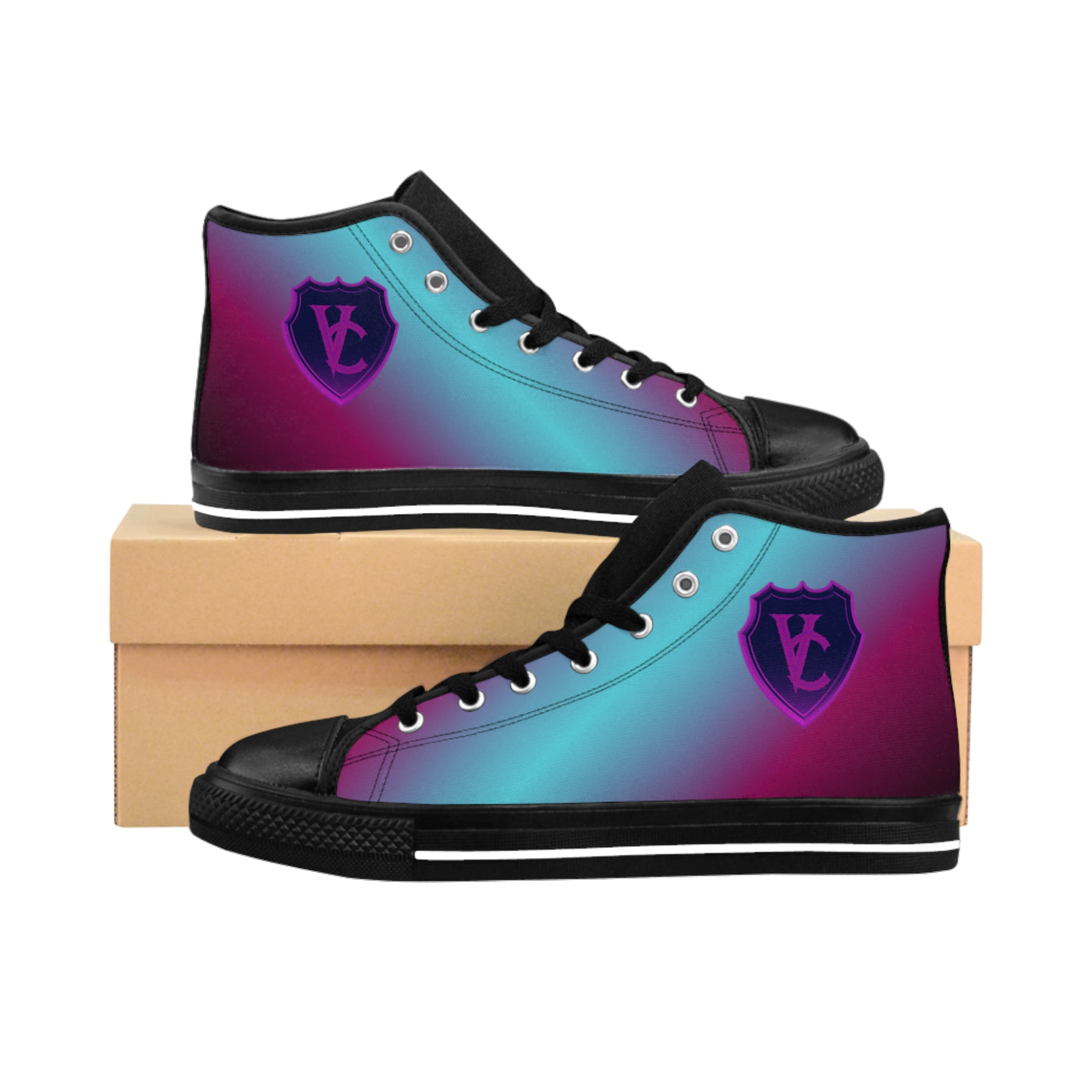 Women’s Stylish Gradient High-Top Sneakers - Trendy Casual Footwear