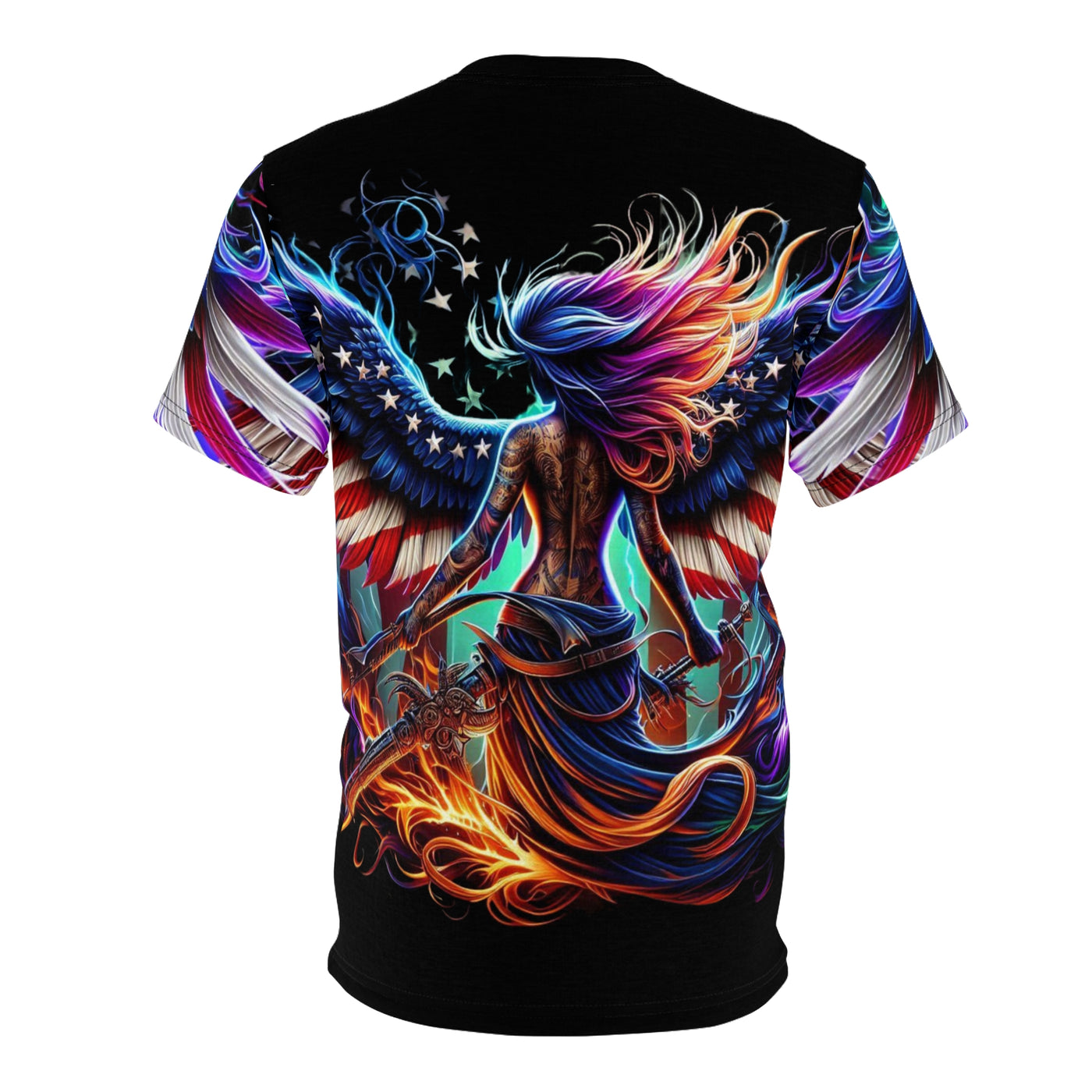 American Flag W/ Winged Female Silhouette T-shirt