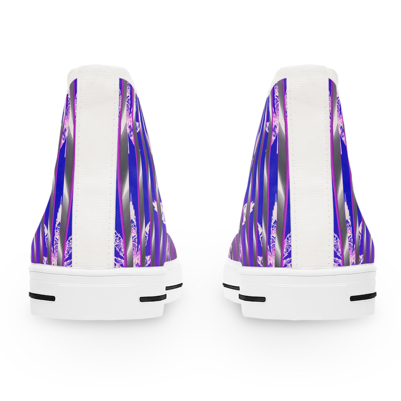 Women's V.C. High Top Sneakers - Stylish Purple Striped Design for Everyday Wear