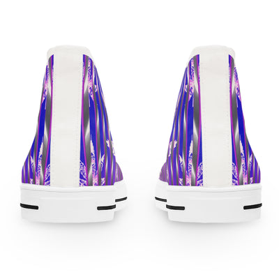 Women's V.C. High Top Sneakers - Stylish Purple Striped Design for Everyday Wear