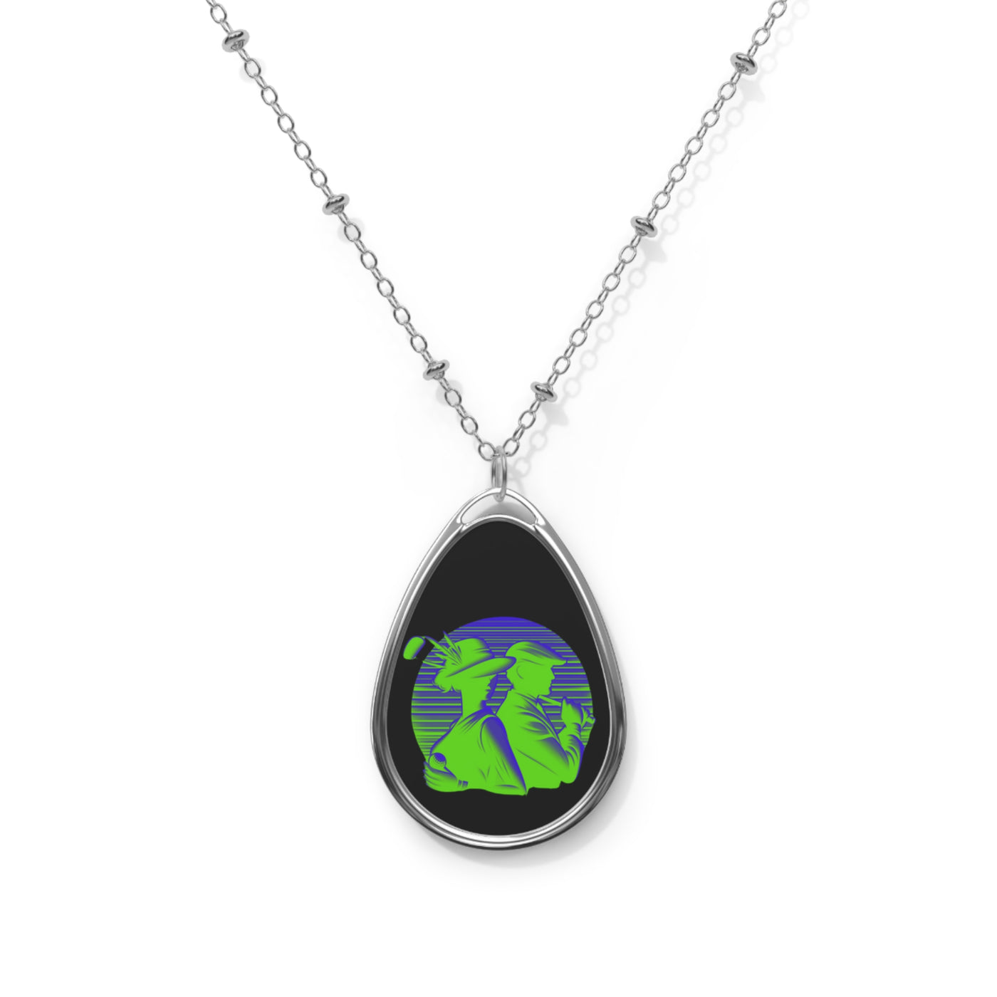 Golf Together Oval Necklace, Great Golf Gift