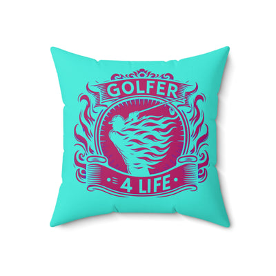 001, Polyester Square Pillow, Golfer 4 Life Pillow