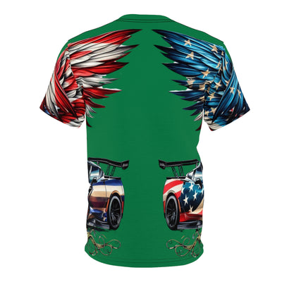 American Flag W/ 2-Winged Female Silhouette's & Corvette T-shirt