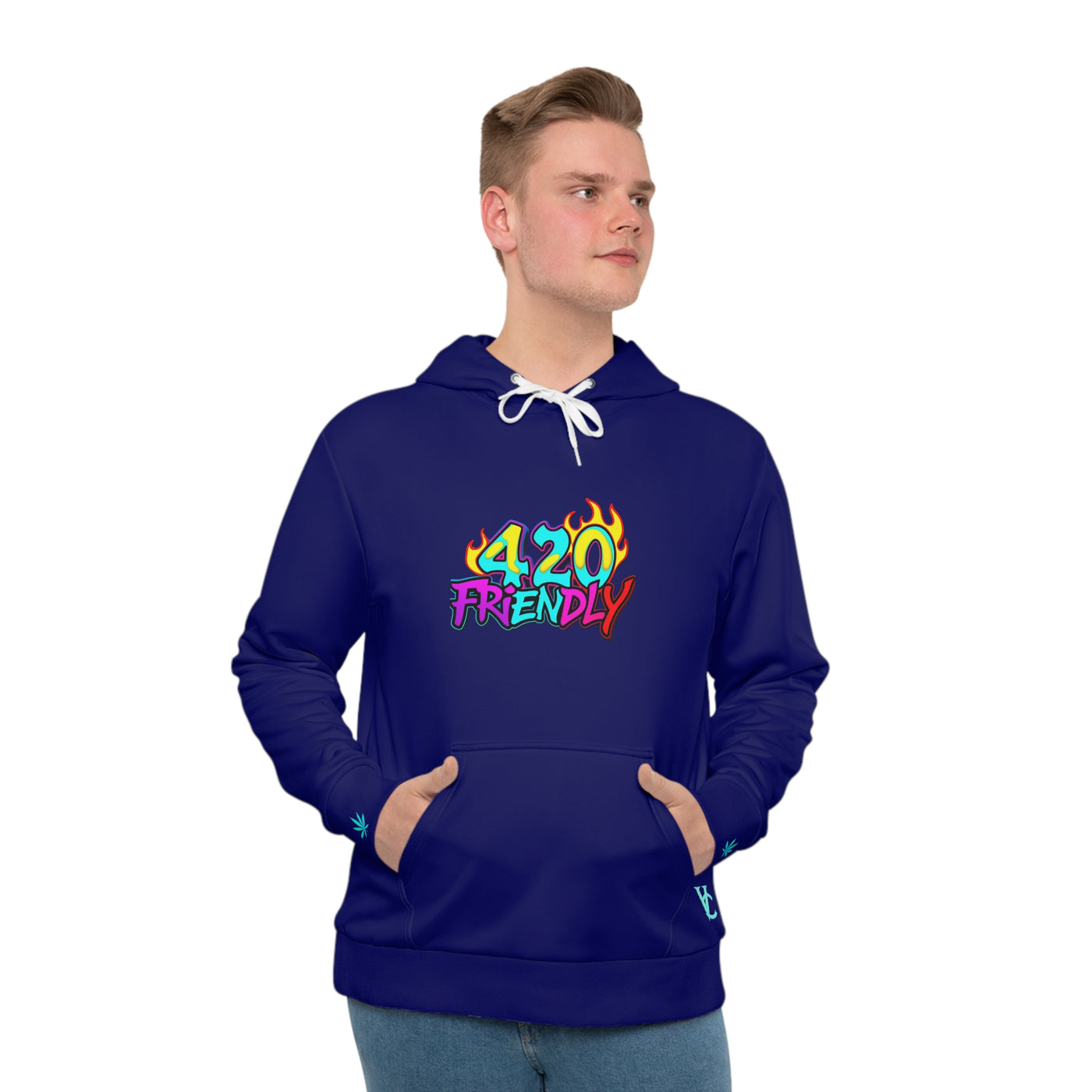 Men's Graphic Hoodie, Vivid Creations 420 Friendly Hooded Sweatshirt