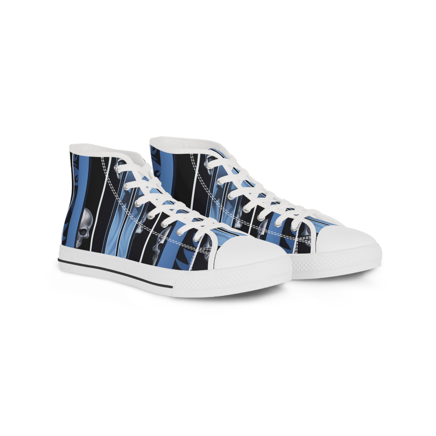 Men's High-Top Sneakers, Vivid Creations Designer Chuck's - Skull Design