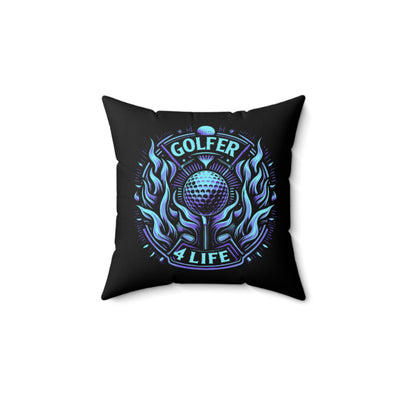 005, Polyester Square Golf Pillow, Golfer 4 Life Pillow, Great Golf Gift